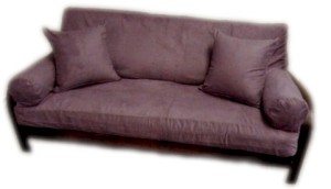 Sussex Aubergine Suede Futon Cover