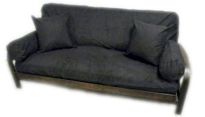 Sussex Suede Black Futon Cover